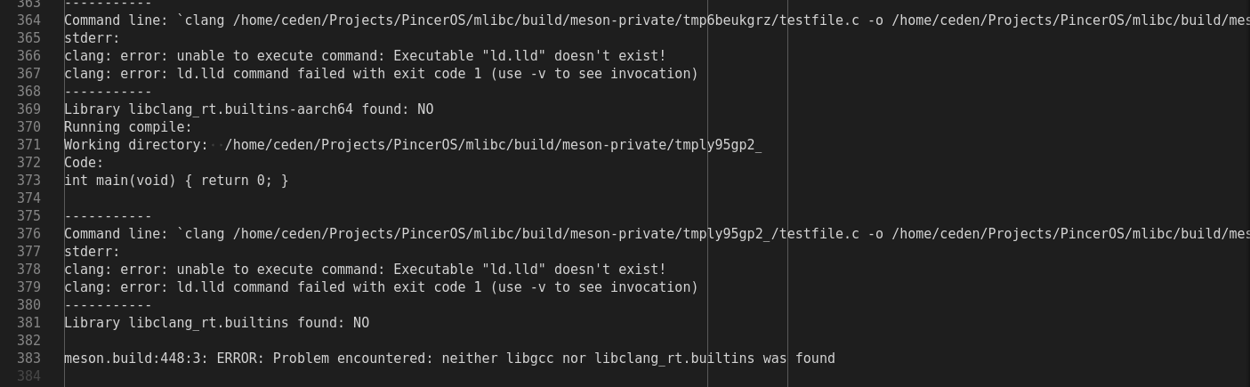 clang: error: unable to execute command: Executable "ld.lld" doesn't exist!