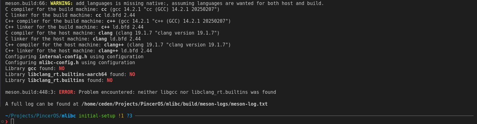 meson.build:448:3: ERROR: Problem encountered: neither libgcc nor libclang_rt.builtins was found