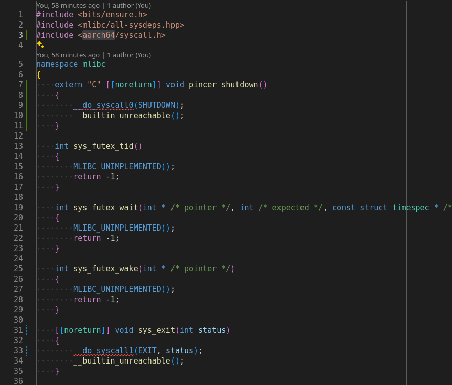 fork-exec.cpp with filled in sys_exit and new pincer_shutdown functions using the syscall macros
